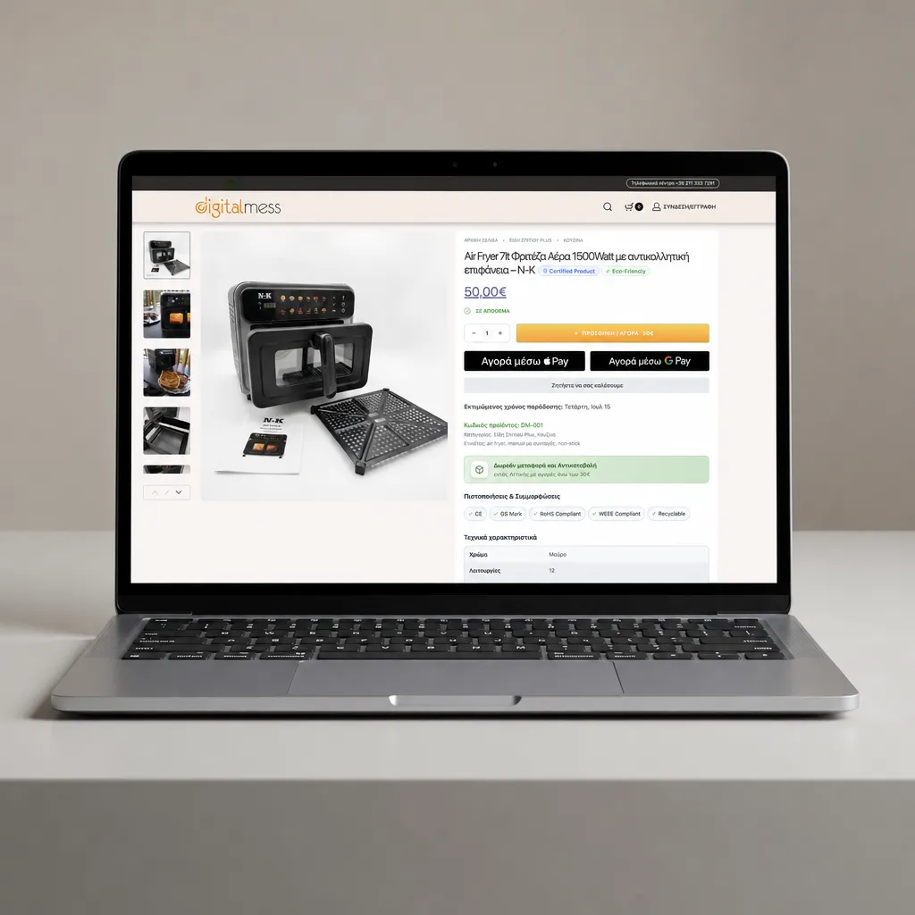Digitalmess — eshop ηλεκτρονικών προϊόντων σε WooCommerce