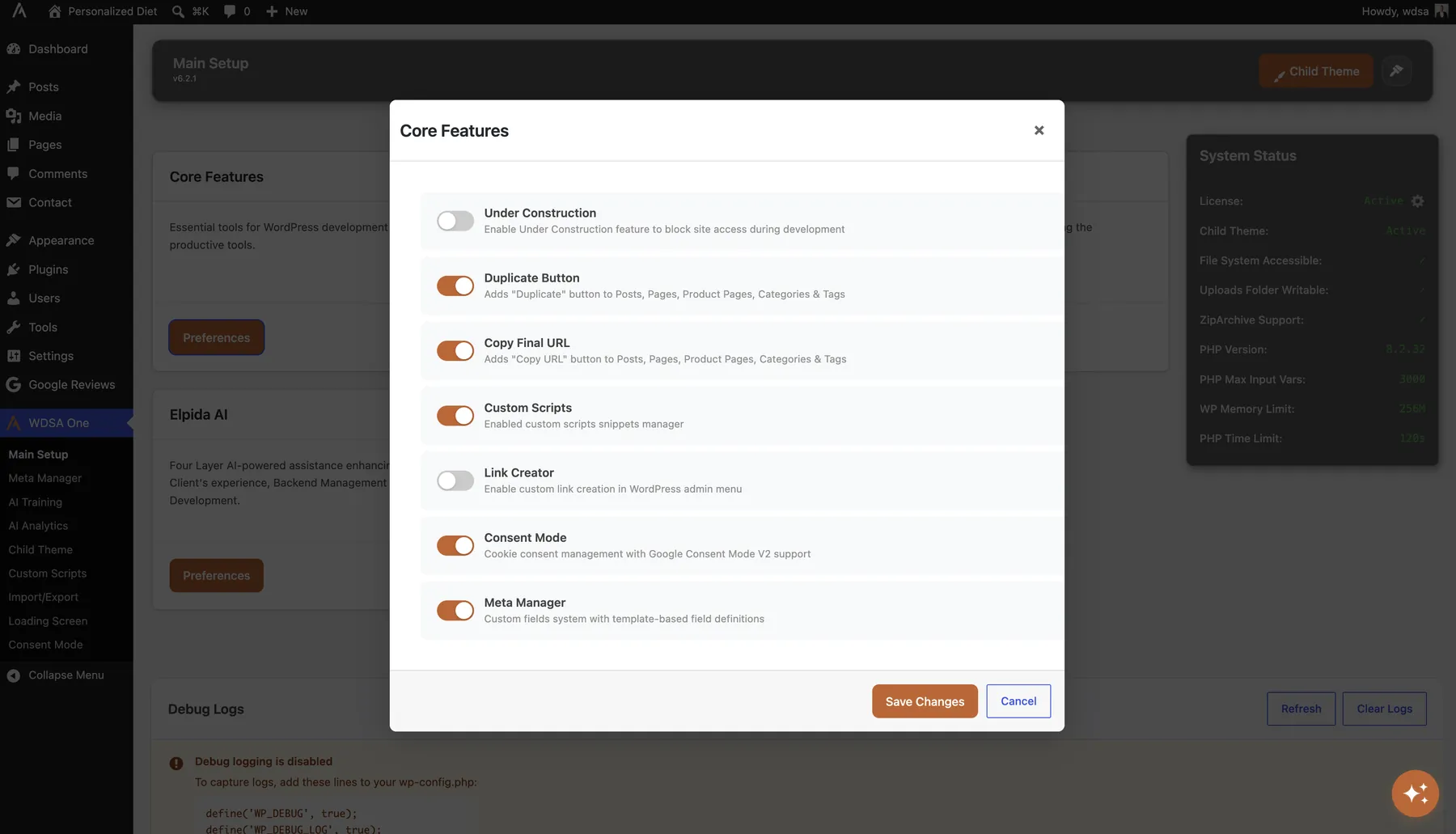 WDSA One — User Dashboard & My Account, στιγμιότυπο 1